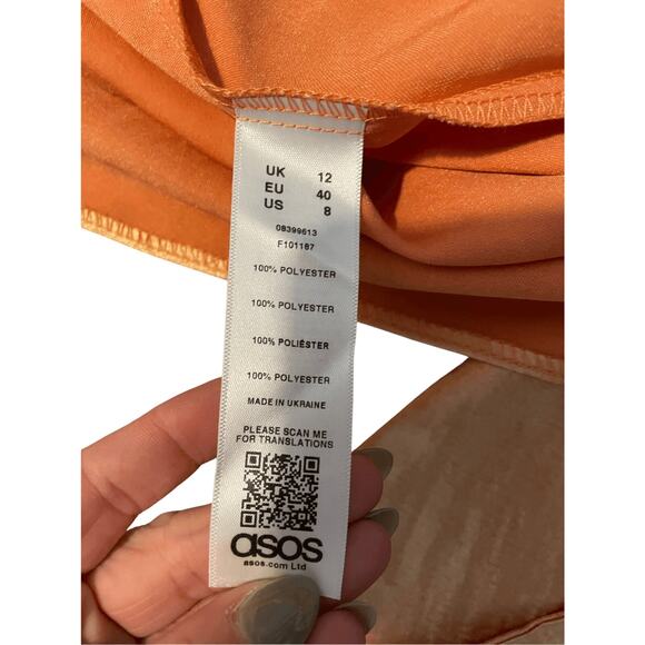 NWT Asos Bridesmaids Satin Halter Special Occasion Front Twist Slit Maxi Dress - Picture 13 of 14